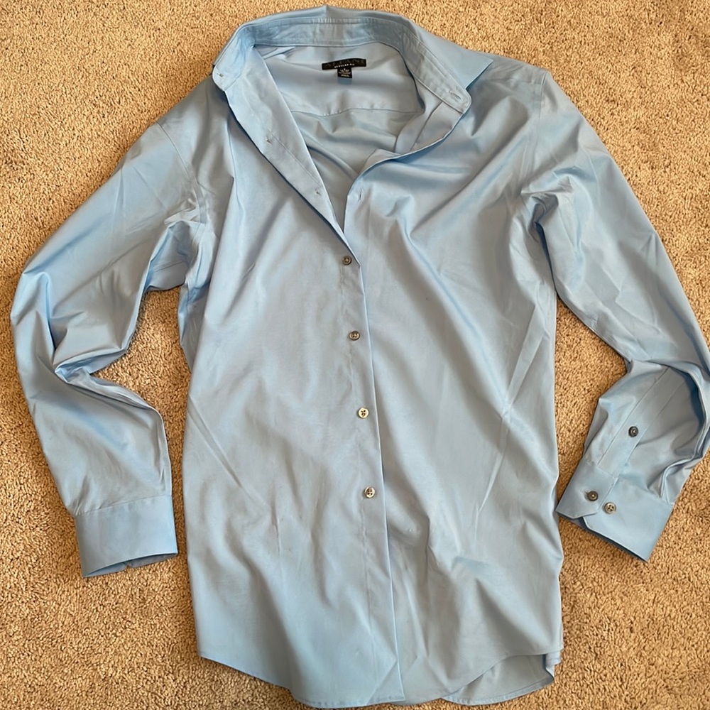 Men’s bright blue button up